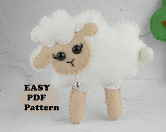 Felt Sheep Ornament PDF Pattern: DIY Farm Animal Sewing (Digital Download)