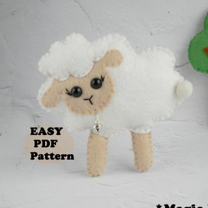 Sheep felt PDF Pattern Felt lamb ornament pattern Sheep sewing pattern DIY Farm Animal Sewing Patterns Cute Sheep Stuffed toy Easter decor
