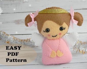 Felt Angel Ornament Pattern: Christmas Girl Softie (PDF Pattern)