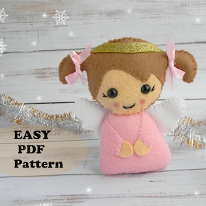 Kerstengel vilten ornament Vilten meisjesengelpatroon PDF Kerstpatroon ornament Engel naaipatroon Kersttutorial Vilten Softie