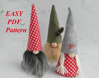 Christmas Gnome felt pattern Scandinavian Gnome Pattern PDF sewing pattern Tomte Nisse DIY Holiday Gnome pattern DIY Christmas decor