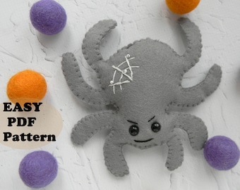 Felt Spider Ornament Pattern: Easy Halloween Plushie Tutorial (PDF Pattern)