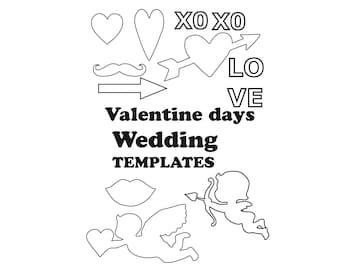 Valentine Ornaments Templates: Heart, Angel, Lips (PDF Pattern)