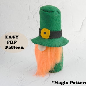 Leprechaun gnome pattern PDF Irish leprechaun pattern St. Patrick&#39;s Day Pattern st patricks day decorations DIY Sewing Pattern Plush toy