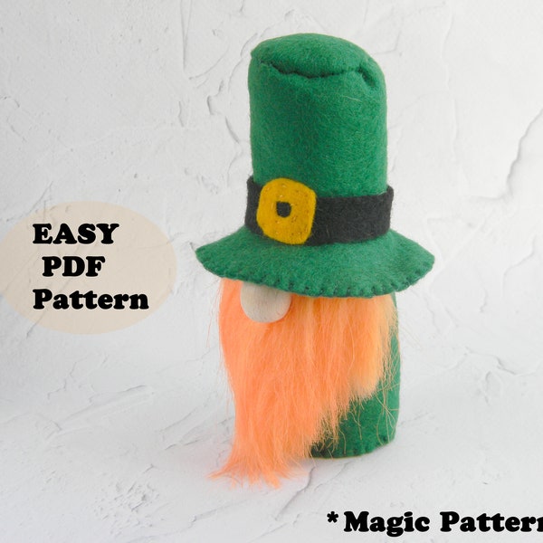 Leprechaun gnome pattern PDF Irish leprechaun pattern St. Patrick's Day Pattern st patricks day decorations DIY Sewing Pattern Plush toy