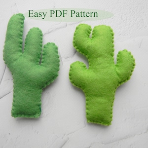 Felt cactus pattern  PDF sewing pattern Felt cactuses DIY felt succulents Cactus Plush Toy DIY Baby Mobile Cactus Garland