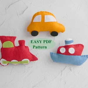 Transportation Mobile Pattern Baby Mobile Pattern Felt Sewing Pattern Transport Nursery decor Felt Train Car Boat Christmas ornament