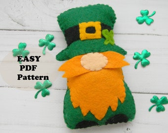 Leprechaun Ornament Sewing Pattern: Easy St. Patrick's Day Gnome (PDF Pattern)