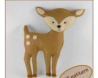 Felt Deer Sewing Pattern: Easy Plushie Softie, Woodland Decor (PDF Pattern)