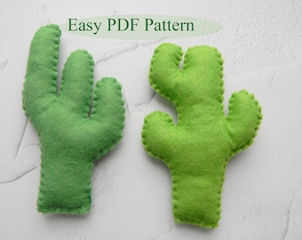 Patrón de costura de cactus de fieltro: Juguete de peluche DIY, móvil para bebé (patrón PDF)