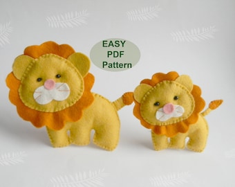 Felt lion cheap pattern free