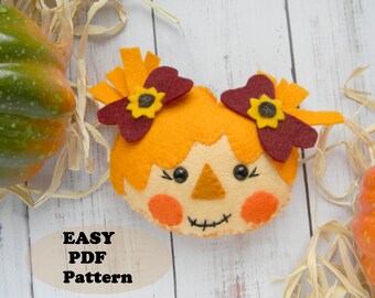 Felt Scarecrow Girl Ornament Pattern: Easy Harvest DIY Decor (PDF Pattern)