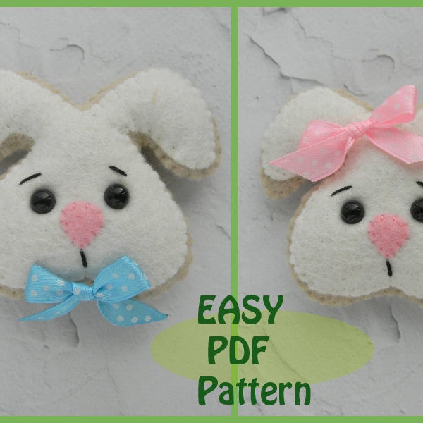 Bunny Sugar Cookies PDF Pattern Easter pattern Kawaii Softie Sewing Pattern Felt Easter ornament Pattern Cookie pattern felt