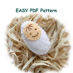PDF pattern baby Jesus christmas ornament Nativity ornaments Felt christmas ornament