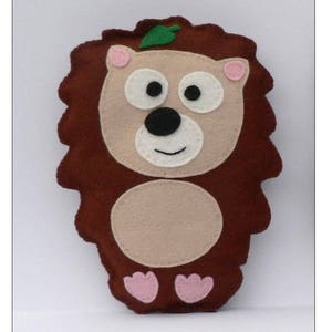 Hedgehog easy to sew felt PDF pattern Felt Hand Sewing Hedgehog Plushie Pattern Instant Download PDF