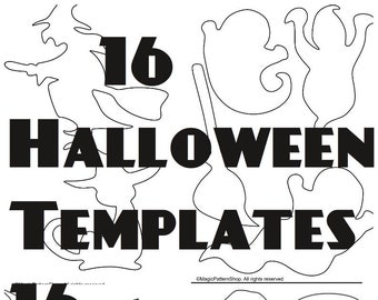 Hallowen ornaments templates PDF Instant Download DIY halloween ornament halloween garland Halloween decor diy Applique Template