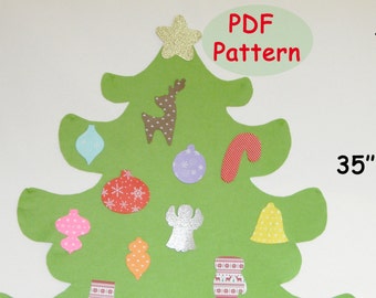 No Sew Christmas Tree Pattern: Felt Ornaments for Toddlers (PDF Pattern)