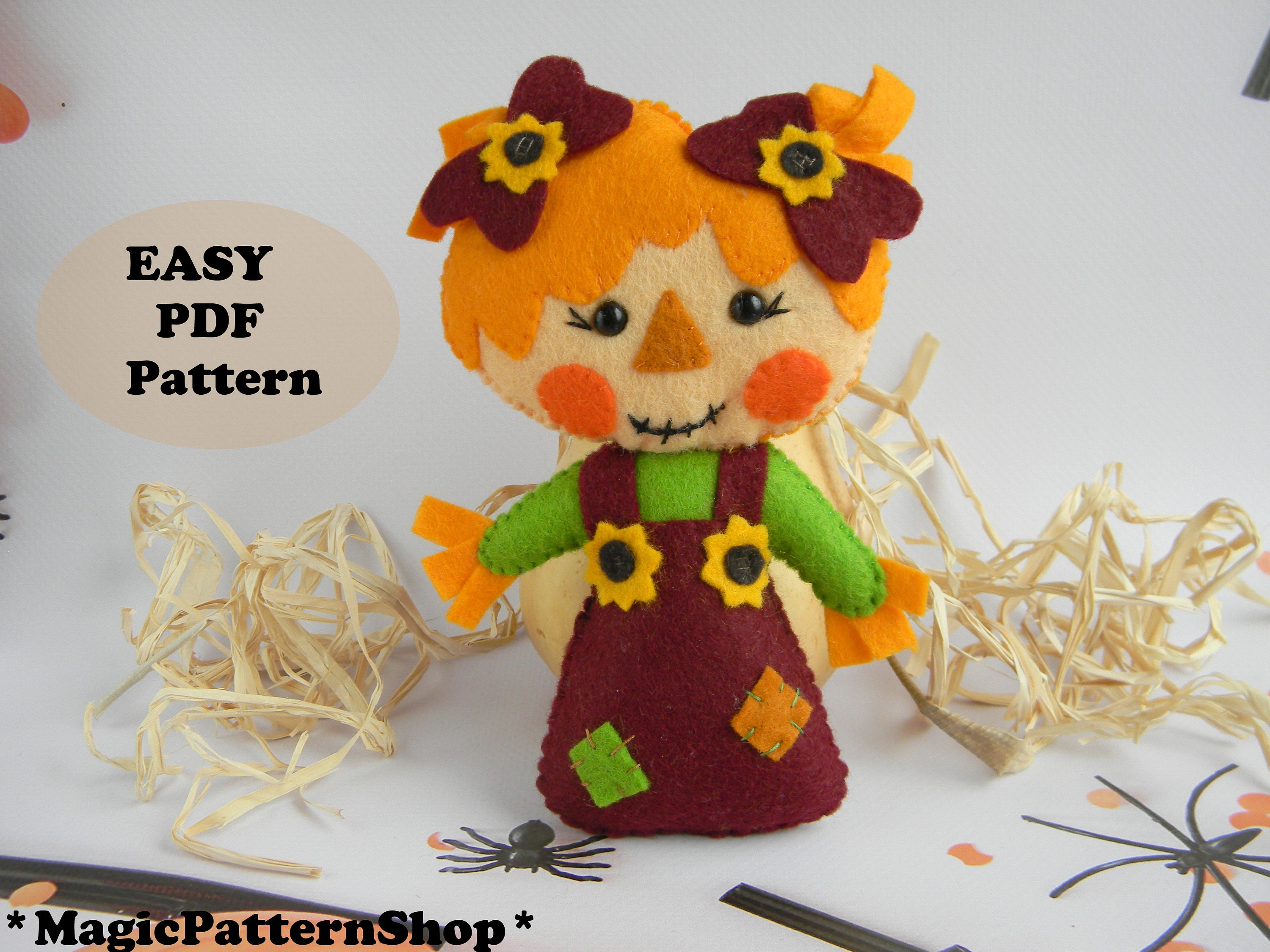 Scarecrow Felt Pattern PDF Scarecrow Doll Sewing Pattern Mr - Etsy UK