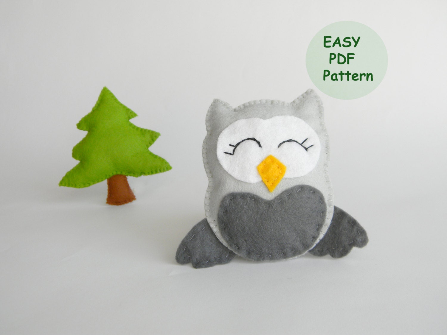 Felt owl PDF Pattern Felt Owl Ornament Tutorial Owl Sewing | Etsy