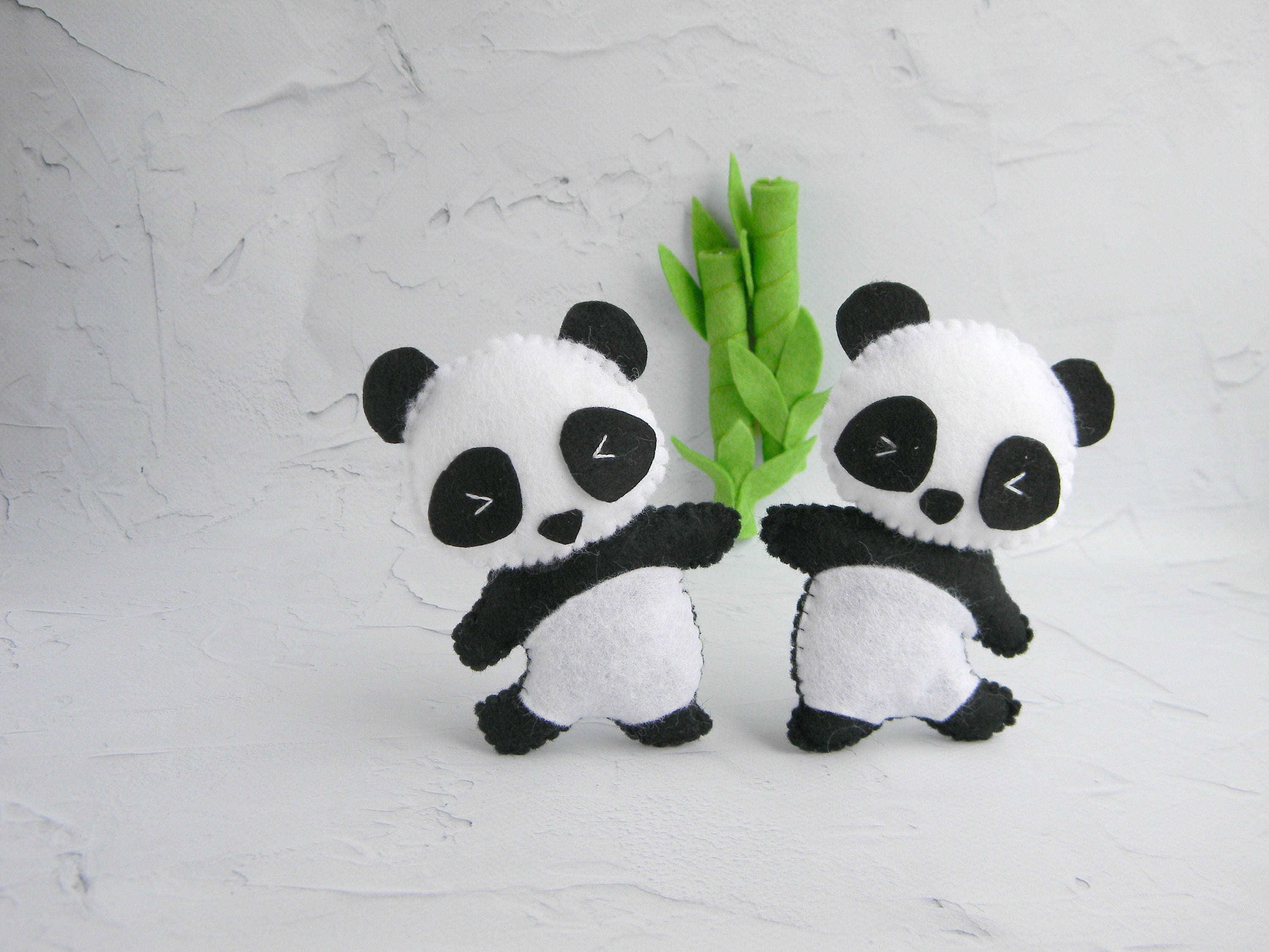 Panda Felt Ornament PDF Pattern Felt Panda Bear Sewing