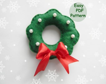 PDF pattern Holly Wreath christmas ornaments pattern Softie pattern DIY advent  ornament Christmas tree ornaments  Easy pattern