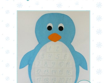 PDF Penguin Аdvent Calendar pattern, Felt  Аdvent Calendar, Christmas advent calendar, Christmas Countdown, PDF pattern