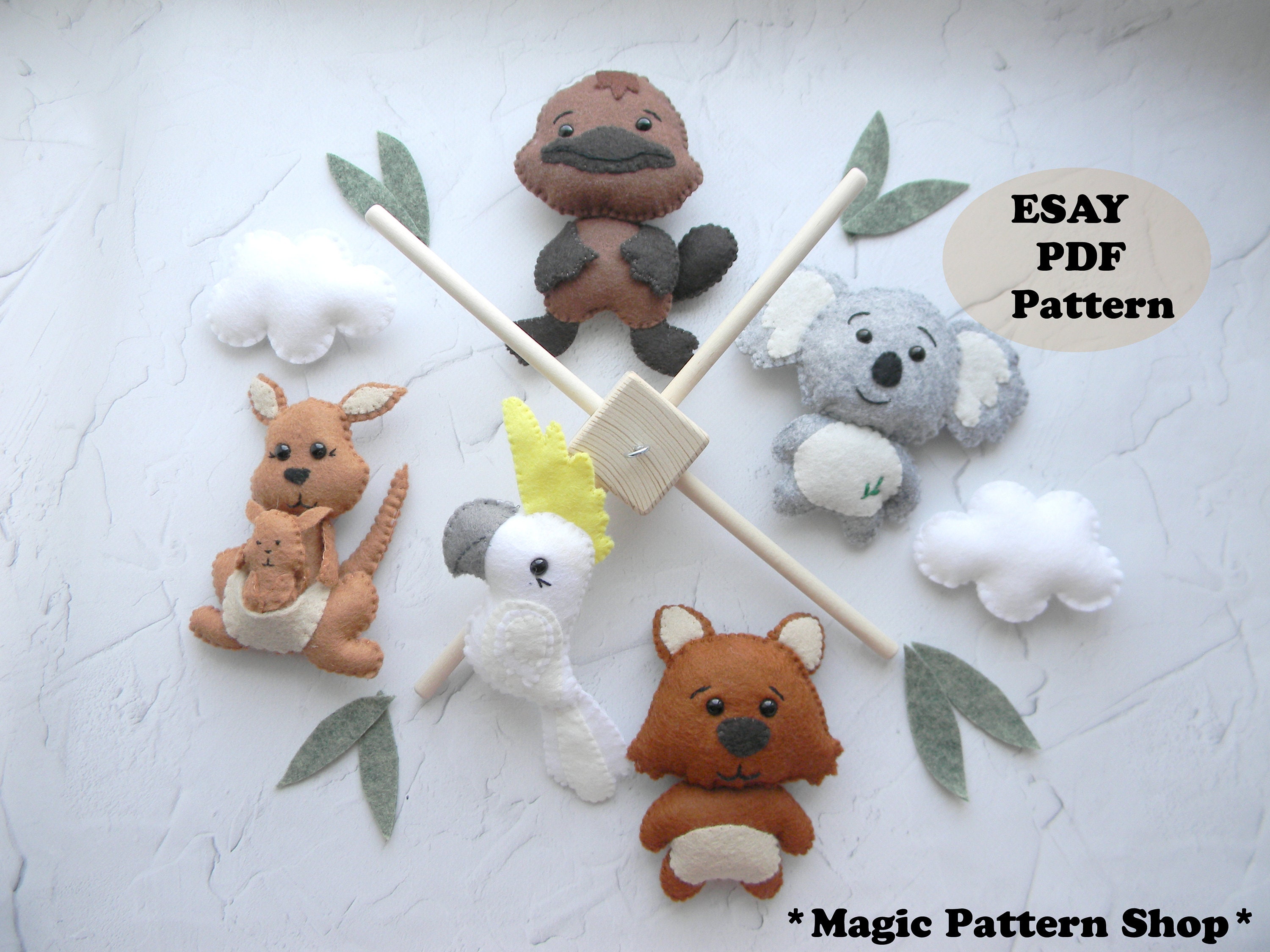 Buy Animals PDF Pattern Australia Animals Felt Baby Mobile Pattern Online in India - Etsy Buy Animals PDF Pattern Australia Animals Felt Baby Mobile Pattern Online in India - Etsy