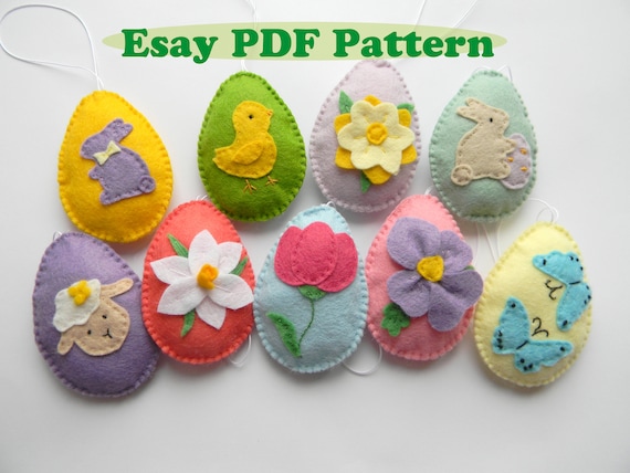 Felt Egg Flower Basket Pattern Felt Ornament Pattern Easter Egg Felt Pattern Easter Ornament Egg Pattern Easter Egg Pattern