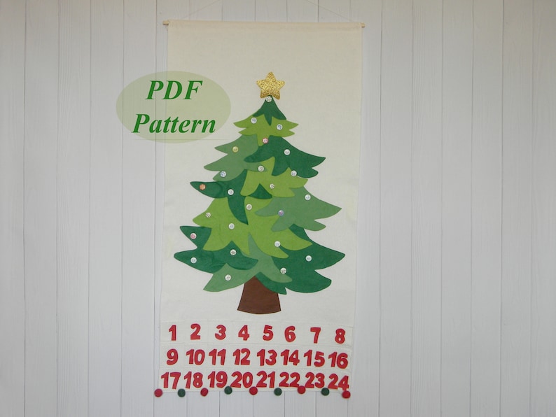 PDF Pattern Christmas Tree Advent Calendar Christmas Countdown Etsy