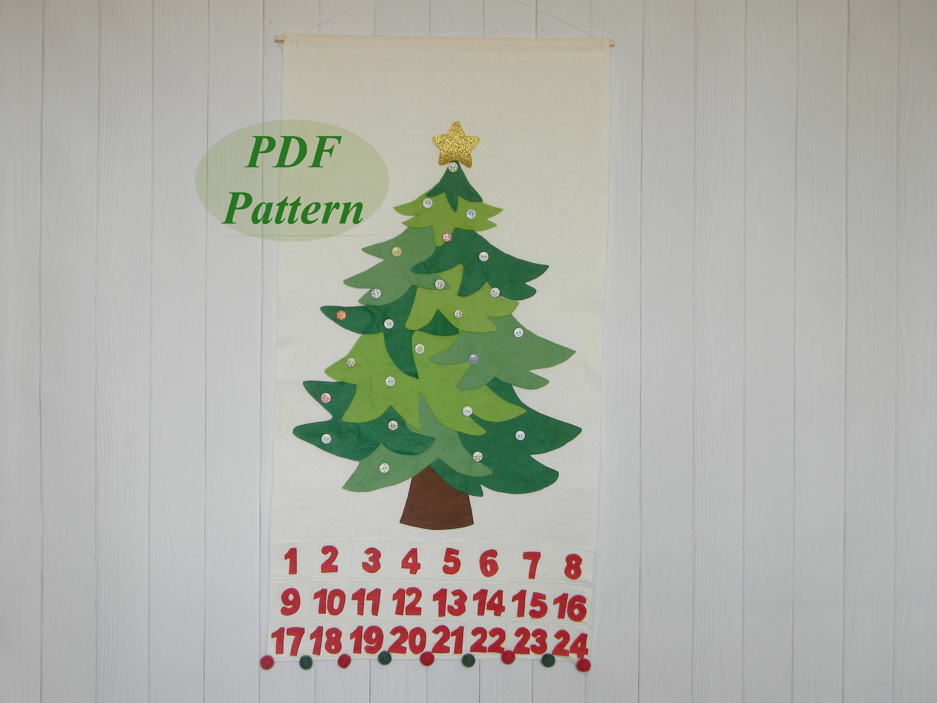 PDF Pattern Christmas Tree Advent Calendar Christmas Countdown Etsy
