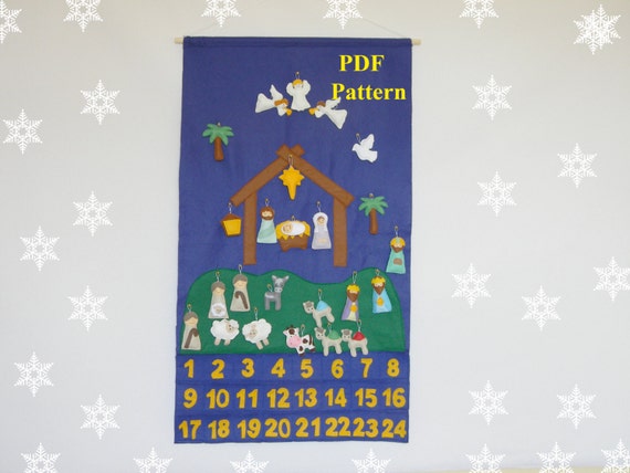PDF Nativity Advent Calendar 24 Christmas Ornaments Felt Advent PDF Pattern  Holiday Countdown Sewing Pattern Instant Download - Etsy