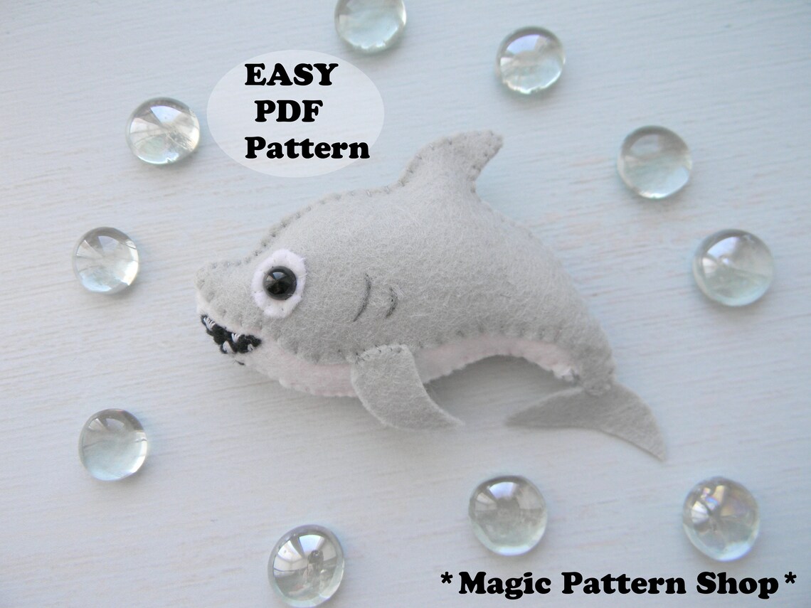 Baby Shark PDF Pattern Felt Sewing Shark PDF Tutorial Baby - Etsy Canada