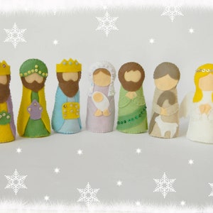 Felt Nativity Set Pattern Felt Nativity scene  Christmas Nativity Templates Nativity felt decor PDF Tutorial