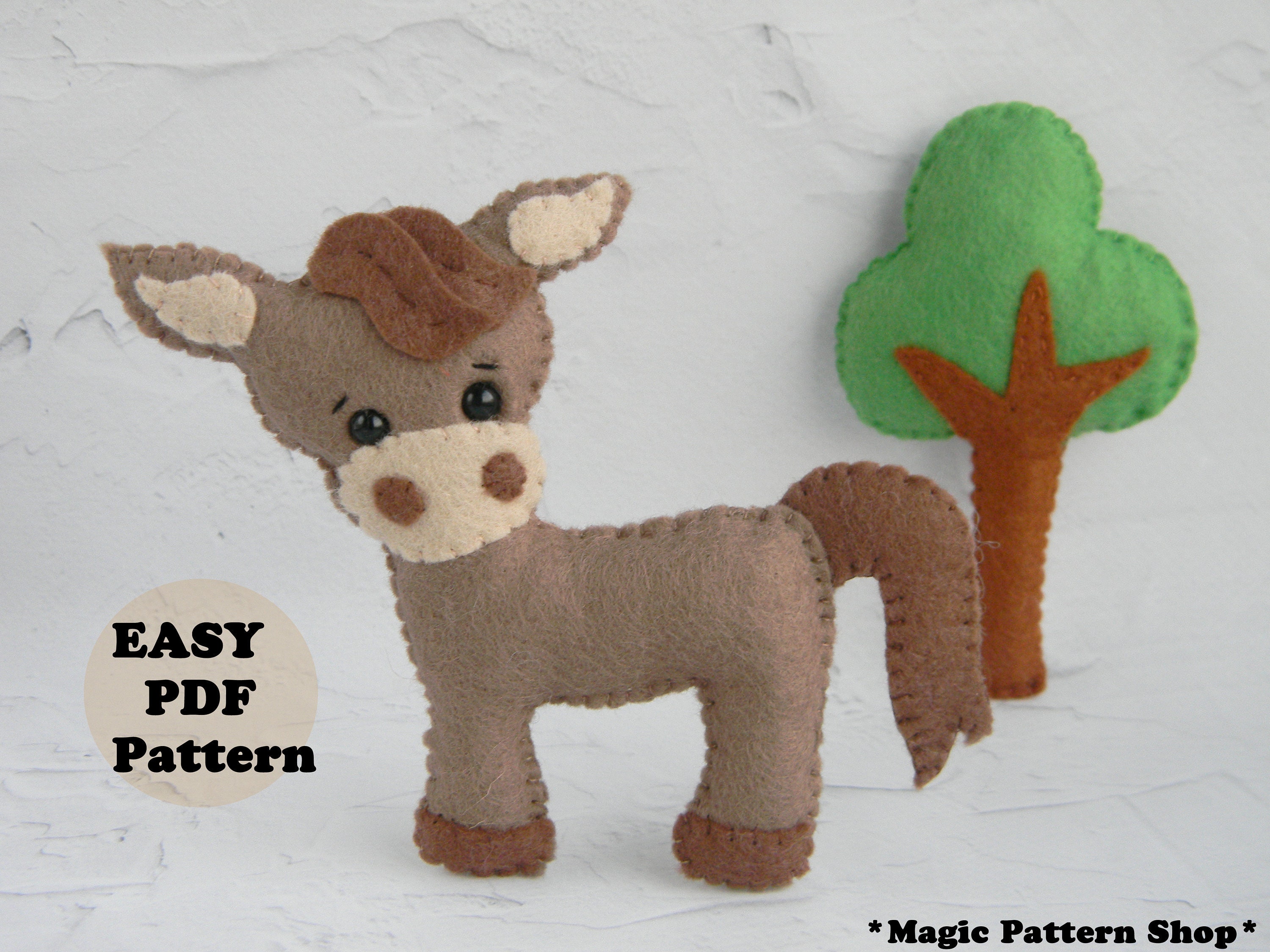 Horse felt PDF Pattern Felt horse ornament pattern Horse Etsy