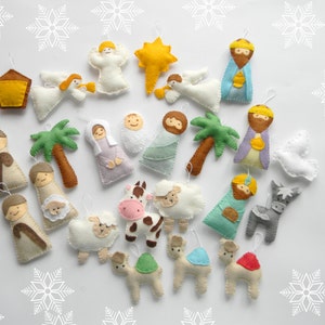 Nativity Advent Calendar PDf Pattern 24 christmas Ornaments Felt Advent Pattern Holiday Countdown Sewing pattern Instant Download image 5