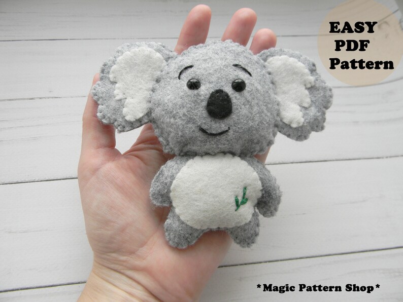 Koala felt PDF Pattern Felt koala ornament pattern Koala bear Etsy