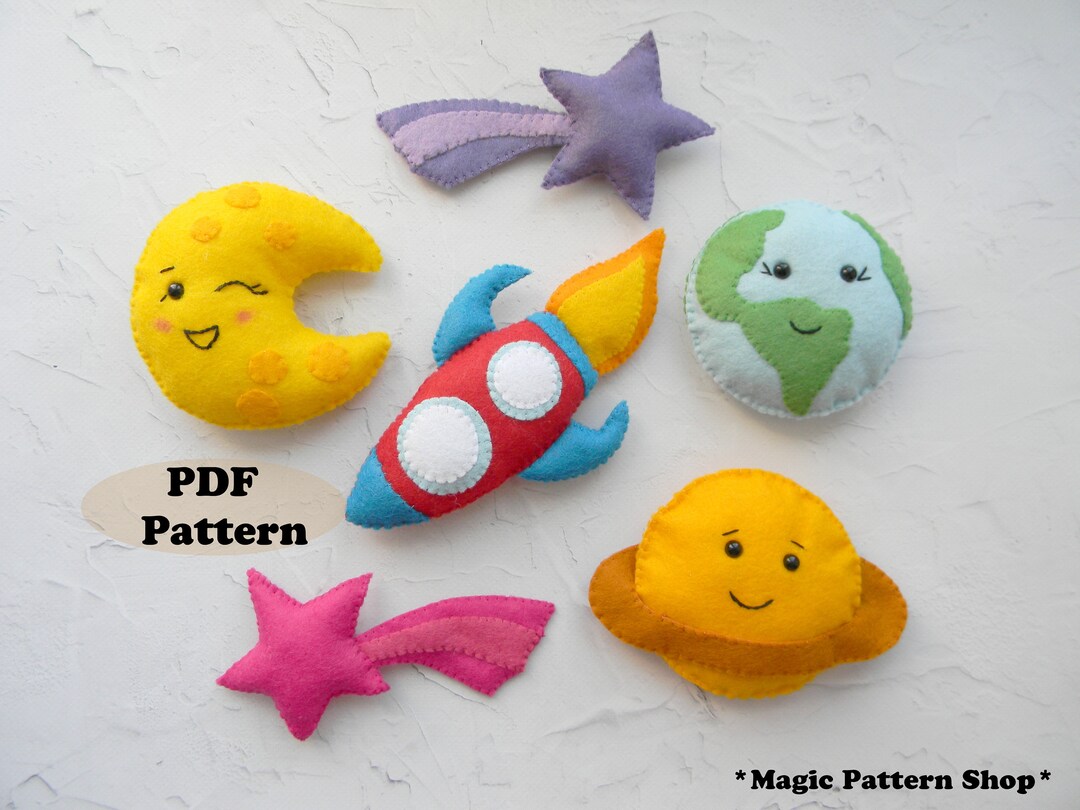 Felt Space Mobile Pattern: Planet, Rocket, Comet (PDF Pattern) - Etsy