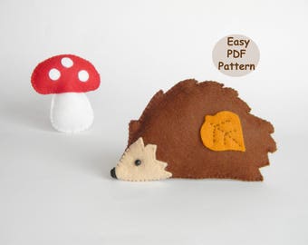 Felt Hedgehog Ornament Sewing Pattern: DIY Woodland Animal (PDF Pattern)