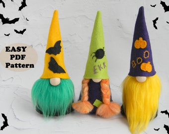 Felt Halloween Gnome Sewing Pattern: DIY Tomte Nisse Decor (PDF Pattern)