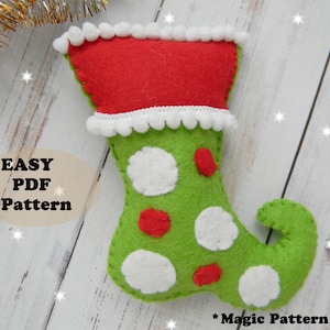 Elf Stocking Pattern Christmas Felt Stocking Pattern PDF Christmas ...