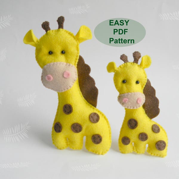 Giraffe Sewing Pattern Giraffe Stuffed Animal PDF pattern Felt Giraffe Pattern  Softie Toy  Ornament Safary animals Baby mobile DIY