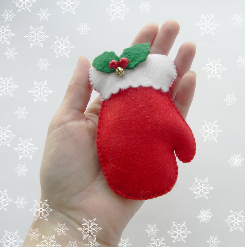 PDF Pattern Mitten Christmas Ornaments Pattern Felt Mitten Etsy