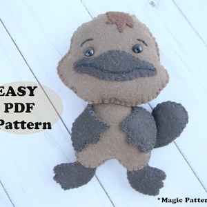 Platypus felt PDF Pattern Felt platypus ornament pattern platypus sewing pattern platypus plush toy australia baby mobile nursery decor