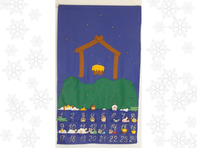 Nativity Advent Calendar PDf Pattern 24 christmas Ornaments Felt Advent Pattern Holiday Countdown Sewing pattern Instant Download image 8