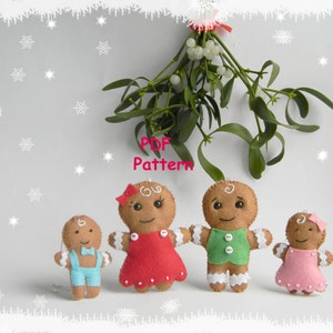 PDF pattern gingerbread family christmas ornaments pattern Felt Gingerbread Man Girls Felt Christmas Ornament Tutorial Softie Pattern