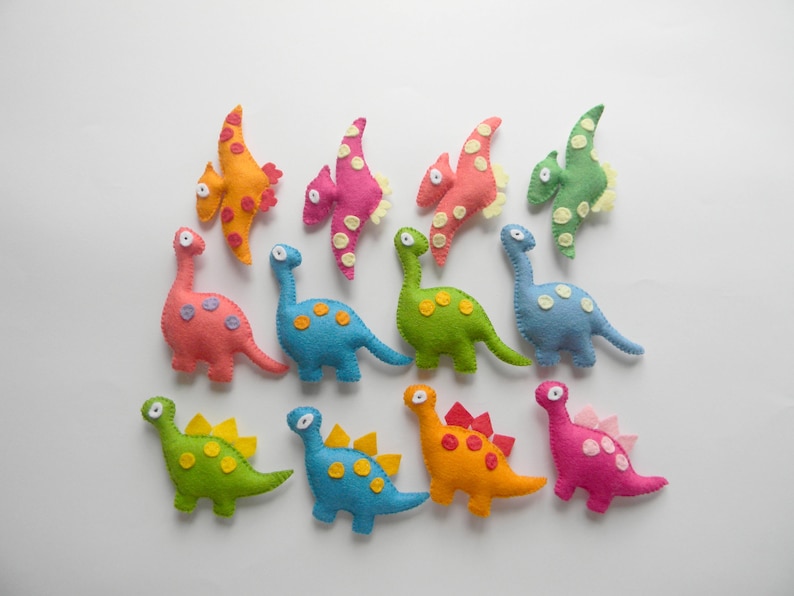 PDF Dinosaur Patterns DIY Dinosaur Mobile Sewing Felt Baby Etsy
