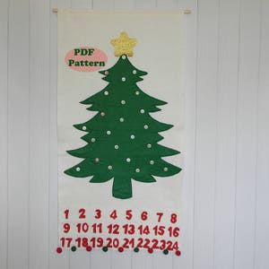 PDF Pattern Christmas Tree Advent Calendar Christmas Countdown Felt advent calendar Holiday Countdown Easy sewing pattern  Instant Download