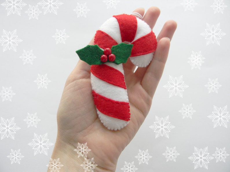 PDF Pattern Candy Cane Easy Christmas Ornaments Pattern Felt - Etsy