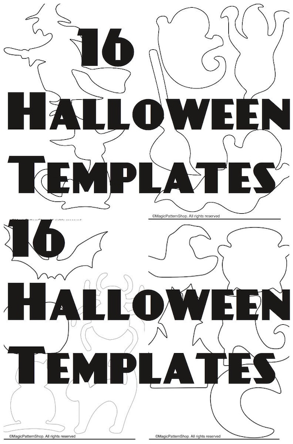 16 Halloween Ornament Templates: DIY Applique Garland (PDF Download)