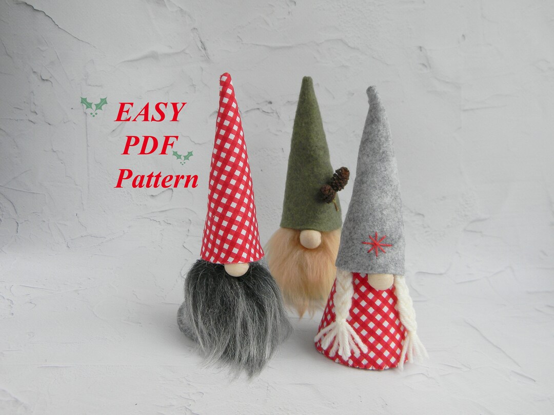 Christmas Gnome Felt Pattern Scandinavian Gnome Pattern PDF Sewing